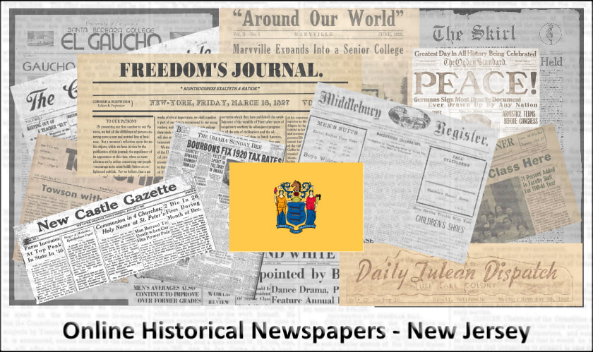 Conform huilen Hoofdkwartier New Jersey Online Historical Newspapers - Old Newspaper Research